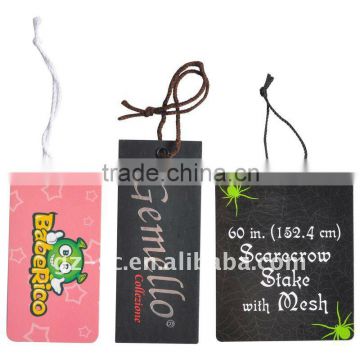 embossed UV printed paper hang tag