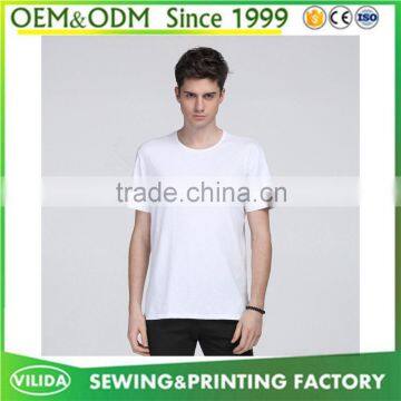 Cheap Price Plain Men's Trendy 100% Cotton Short Sleeve Round Neck Tee Shirt