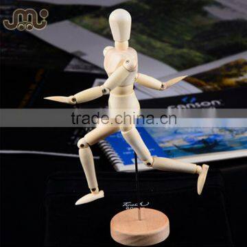 High quality lifelike adjustable small wooden mannequin,special gift wooden manikin doll,educational DIY wooden manikin