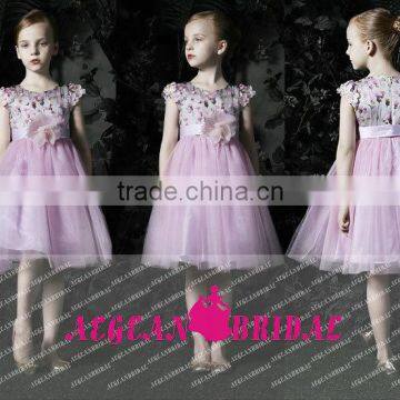 K131 New Arrival Cap Sleeve Knee Length Flower Girl Dresses For Weddings