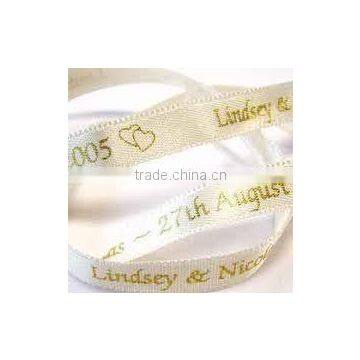 satin printed tape for gift package with brand logo