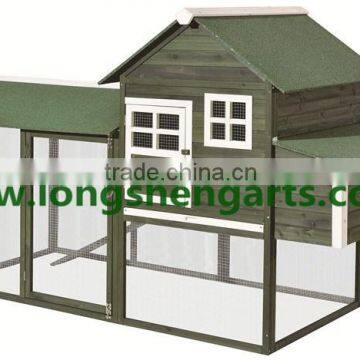 Ourdoor wooden chicken House with run and rest box