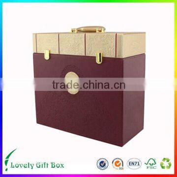 china factory made corrugated 4-bottle cardboard wine carriers box