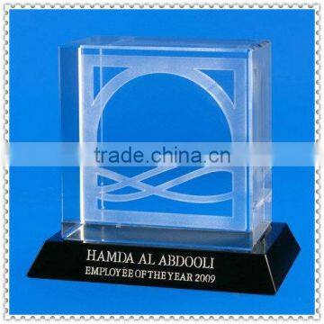 Laser Etch Crystal Cube 3D Award For Desktop Decoration