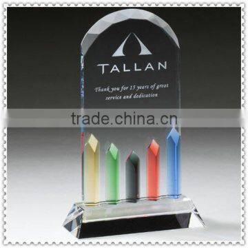 Arch Shape Crystal Memorial Plaques For Honor Gifts
