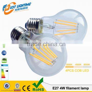 360 degree A50 4w6W led filament bulb led filament light/led filament bulb/led filament lamp