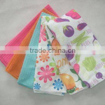 custom 100% polyester cleaning dish towel print microfiber towel softextile wholesale