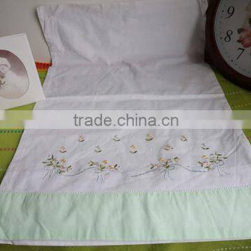 50*70CM colorful flowers and stems embroidered hemstitched green colour pillowcovers