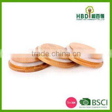 High Quality Bamboo Lid for Candle Jar With Silicone Ring Wholesale