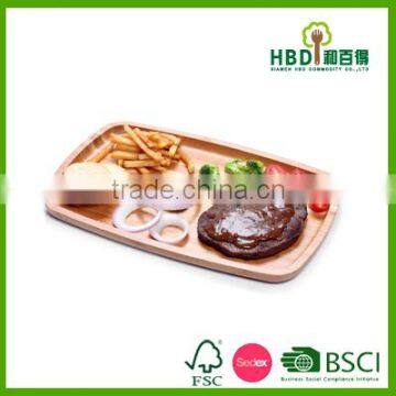 Whole|sale Distinctive Bamboo Wood Food Serving Dish Tray photo-5