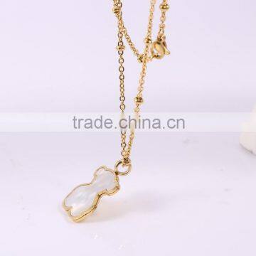 2016 New fashion stainless steel white bear 18k gold pendant