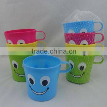 4PK plastic smiley picnic cups#TG-20184B