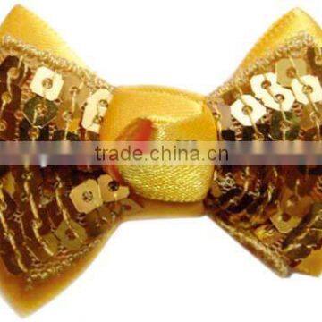 Yellow sequin shoe bows for lady shoes