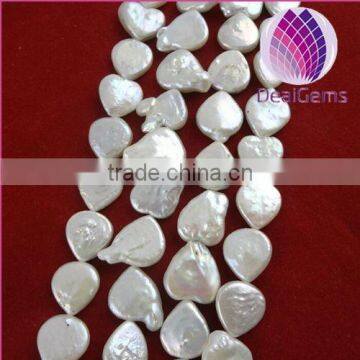 11-12mm white natural AA freshwater heart pearls