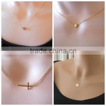 Gold Skull With Lovely Heart Eyes Necklace Simple Handmade Jewelry Everyday Bridal Jewelry Bridesmaid Gift Best Friend Gift