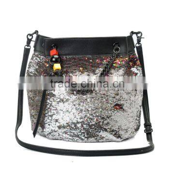 Iterm no.: S2536 HOT in-fashion lastes 2015 colorfu sequin PU two function shoulder hobo handbag
