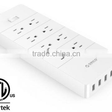 8 Outlet high quality universal USB power strip smart charger port electrical US plug 8 AC outlet ETL approved power strip muban