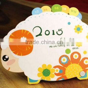 2016 New Design Desktop Cute Calendar/Customized Paper Desktop Calender