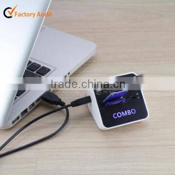 Promotional 4ports 2.0 USB HUB/SD/TF/M2 card reader/combo usb hub 2.0 card reader