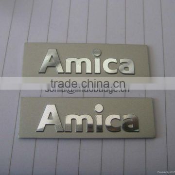 aluminum embossed label, custom aluminum furniture label