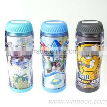 DIY AS plastic transparent double walls coin bank