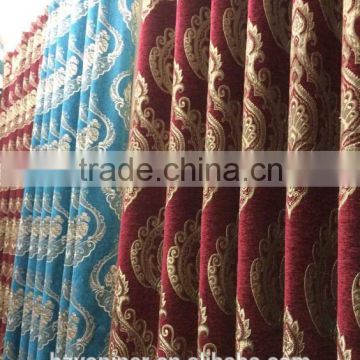 luxury chenille fabric for curtain, jacquard chenille upholstery fabric, chenille jacquard fabric for window curtain