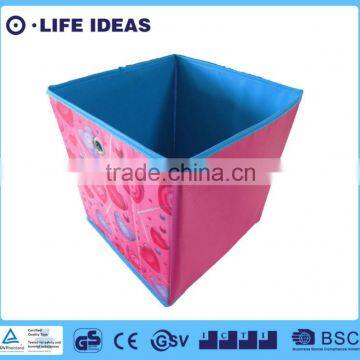 Floral printing decorative collapsible fabric storage box pink