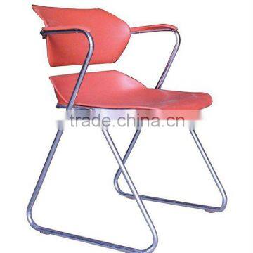 Vintage Composite Plastic and Chromed Stainless Steel Arm Chair-Stackable