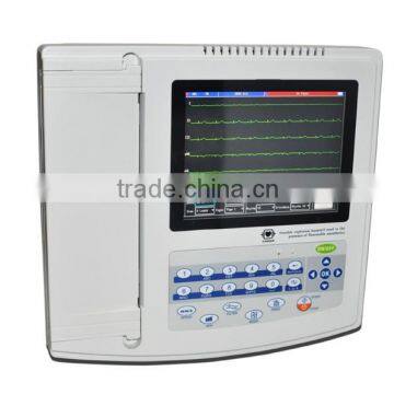 12 Lead 12 Channel 8 Inch Digital Electrocardiograph ECG Machine EKG 1200G 300 Cases With ECG Software photo-3