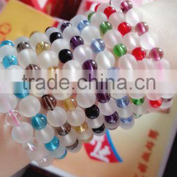 Beautiful Round Glass Bracelet Fashion Bail White Pink Black Green photo-2