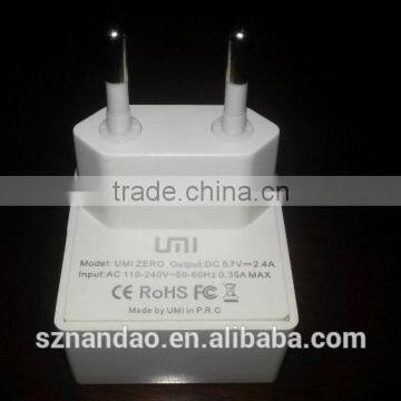 USB Travel charger Eur type charger 2 pin with CE,ROHS ,CCC Approval