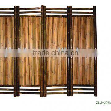 Antique Bamboo and Cedar Japanese Four-Paneled Folding Screen, Late 19th C bamboo screen