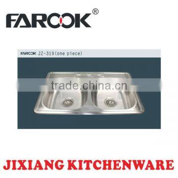 double bowl stainless steel hot sales kitchen basin