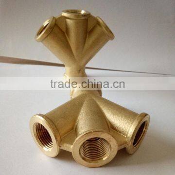 Gergan Type "W "Type Female Pneumatic Brass Fitting ,Four Way Brass Jiont photo-3