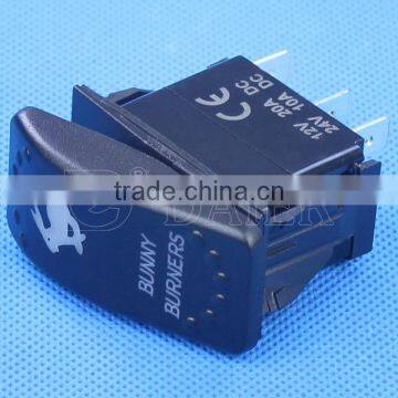 1 Lens 4 Pins ON-OFF Waterproof Rocker Switch With Two Red Lights photo-2