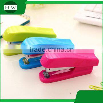 plastic mini colorful portable office stationery manual paper stitcher stapling machine stapler