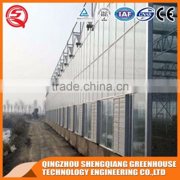 Agriculture hot galvanized steel frame glass greenhouse cooling system