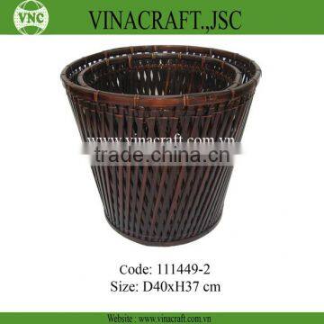 Brown bamboo basket