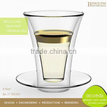Promotion Borocilicate Novelty Glass Unique Design Cup And Saucer photo-5