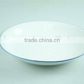 5pcs White Porcelain Dinner Set With Green Rim Stock,dinnerware Sets photo-3