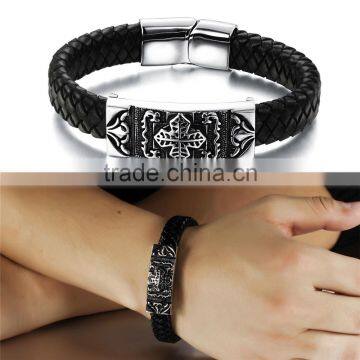 Small MOQ+Mix Designs +In Stock Can Custom Logo Rope Leather Bracelet Bracelet Custom Wholesale photo-4