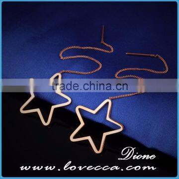 Latest Earring Designs Ear Line Long Chain Line Earrings Stainless Steel photo-3