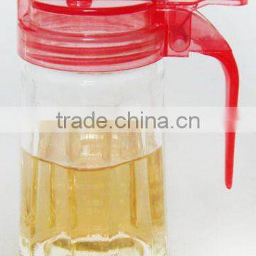 Clear Cylinder Glass Edible Oil Dispenser Jar With Plastic Handle Cap photo-3