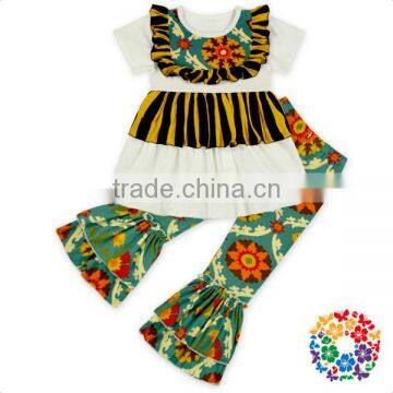 Short Sleeve Ruffle Shirts and Pants Baby Boutique Remake Outfits Wholesale Girl Boutique Clothes photo-6