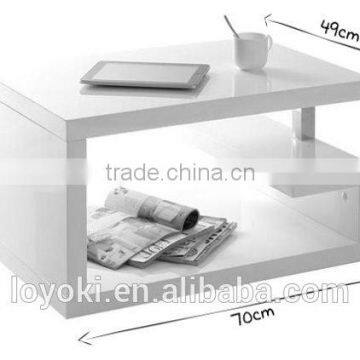 GLOSSY WHITE MODERN COFFEE TABLE REX SOFA SIDE TABLE photo-6