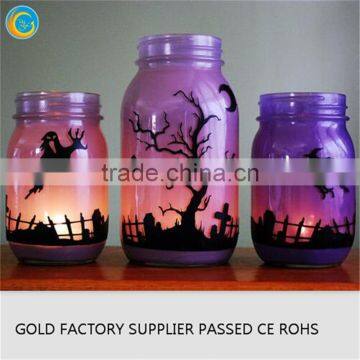 Lead Crystal Candle Holders Halloween Jar photo-3