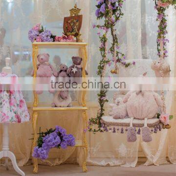 BISINI Royal Kids Wooden Toy Storage Shelf, All Golden Luxury Children Decorative Wooden Display Shelf - BF07-70344 photo-2