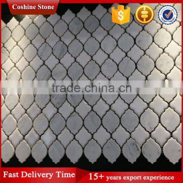 Modern carrara marble lantern mosaic tile backsplash