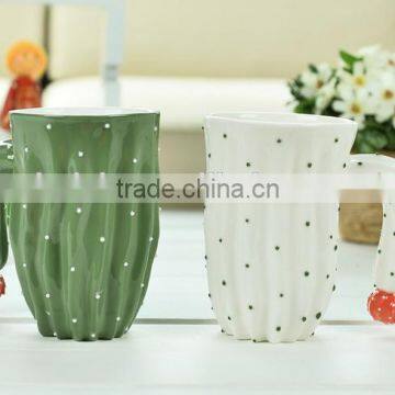 Christmas giftware fancy stylish green plant coffee cup cactus ceramic mug