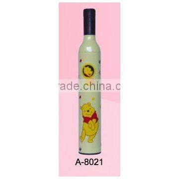 yellow color winnie the pooth design wine bottle umbrella